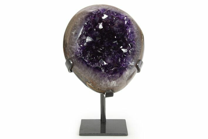 Deep-Purple Amethyst Geode With Metal Stand - Uruguay #342693